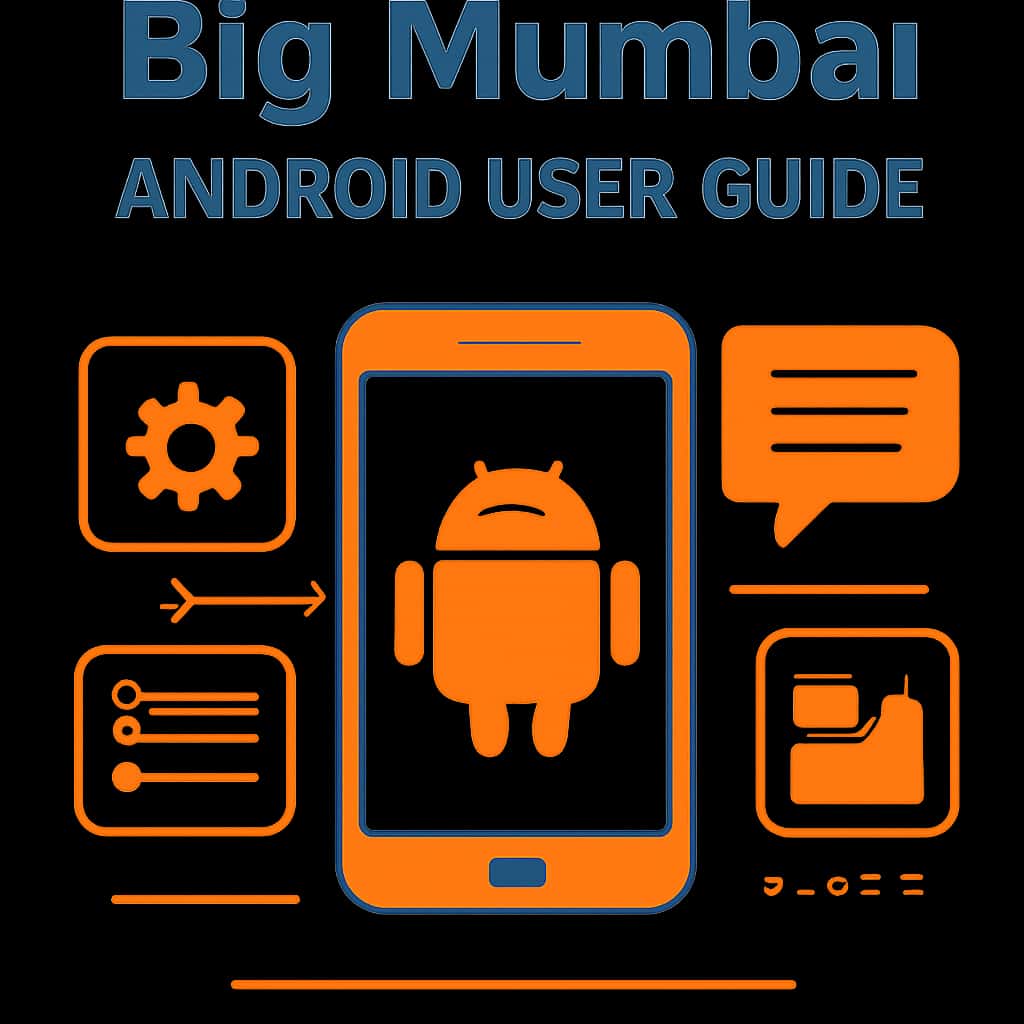 Illustration explaining the Big Mumbai Android User Guide topics