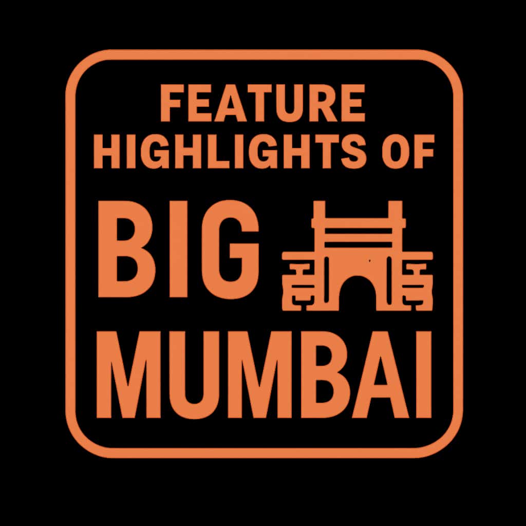 Minimalistic badge representing Big Mumbai features.