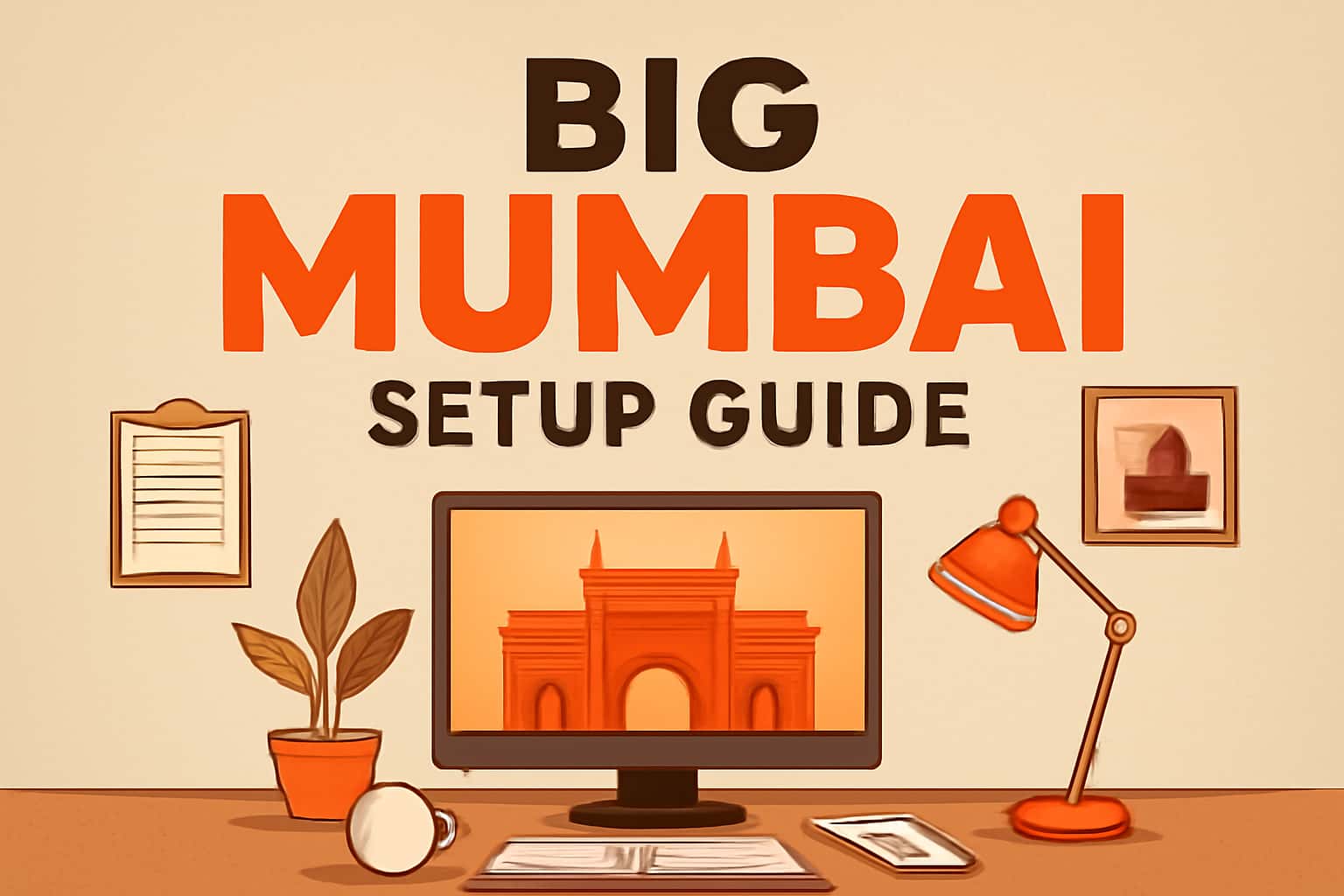 A visual representation of the Big Mumbai Setup Guide with a focus on app installation.