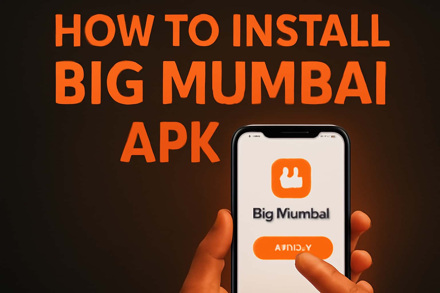 A futuristic representation of the Big Mumbai APK installation process.